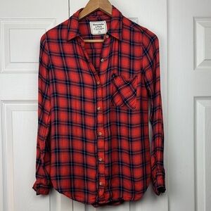 Abercrombie & Fitch Red and Blue Checkered Shirt